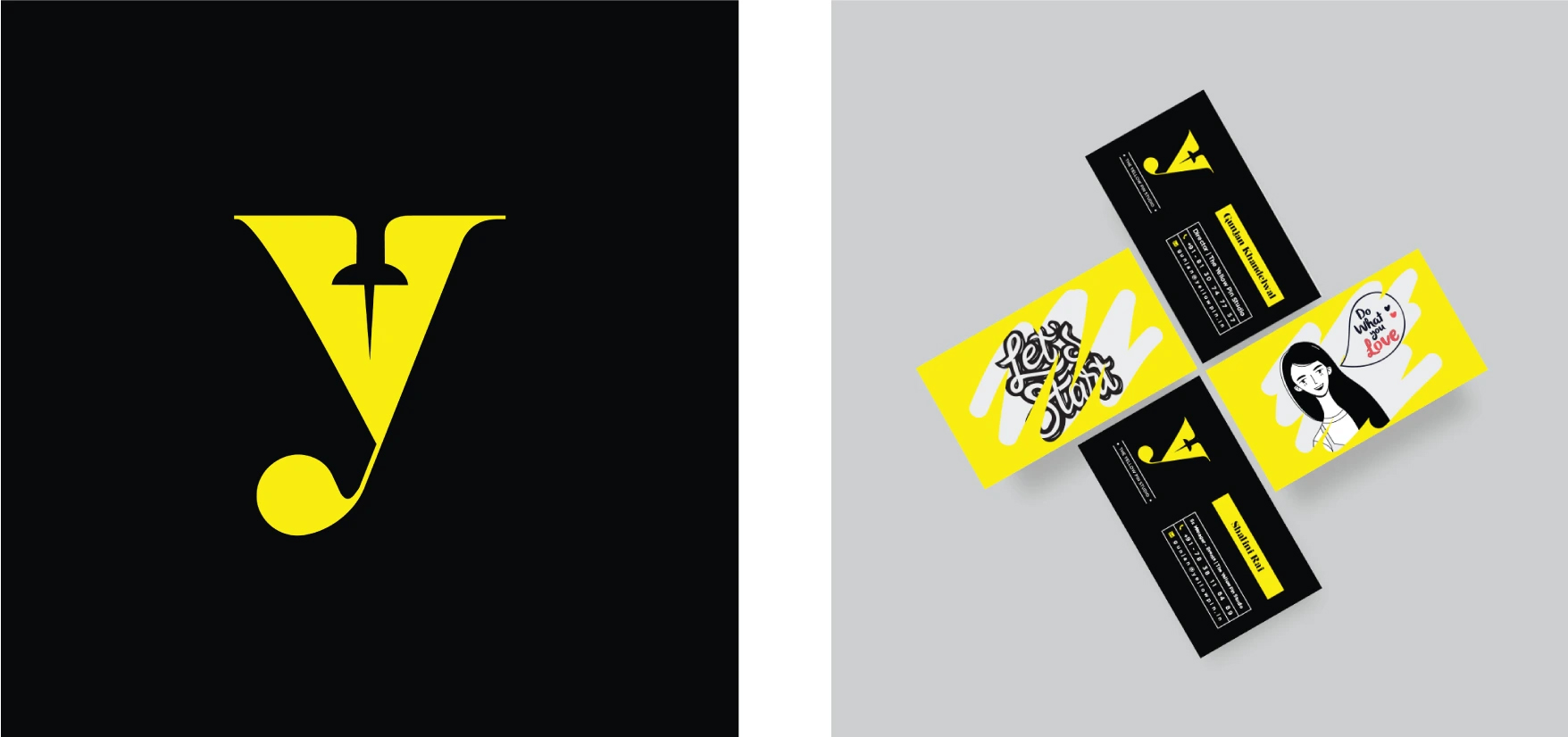yellow pin business card